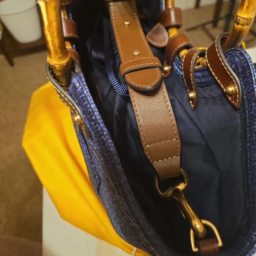 Eric Javits blue My Way II Bucket Tote Purse - Picture 8 of 11